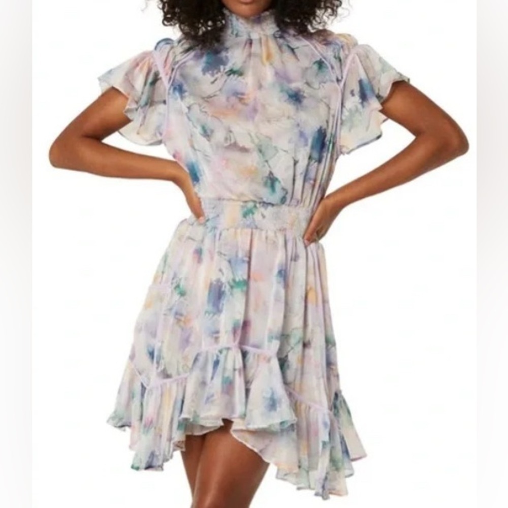 NWT MISA Ella Dress Abstract Watercolor Size XS